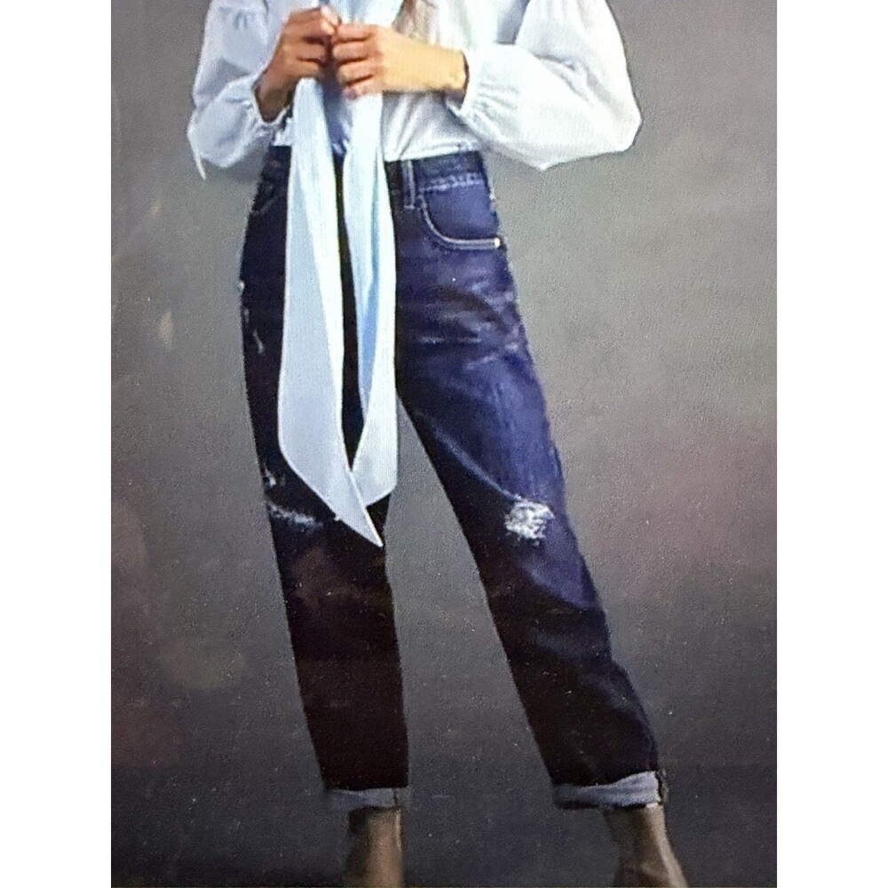 Anthropologie Women's Pilcro The Bow Boyfriend Jeans Barrel Size 27 T